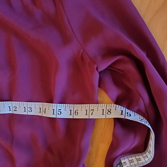 Shear Burgundy Red Long Buttoned Top by Frenchi, M-L - Picture 9 of 9